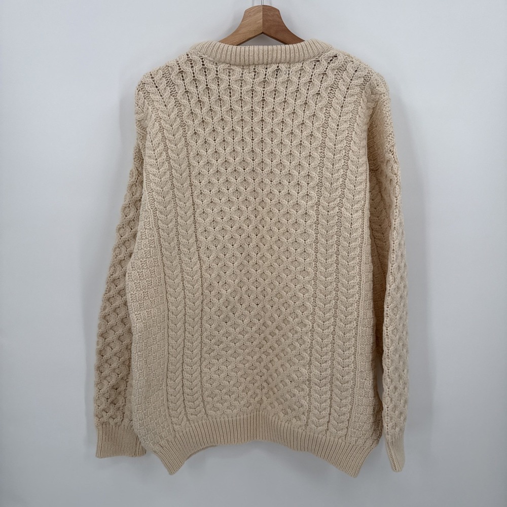 Blarney Woolen Mills Womens Aran Cable Knit 100% Merino Wool Size XL Ireland - Picture 5 of 9
